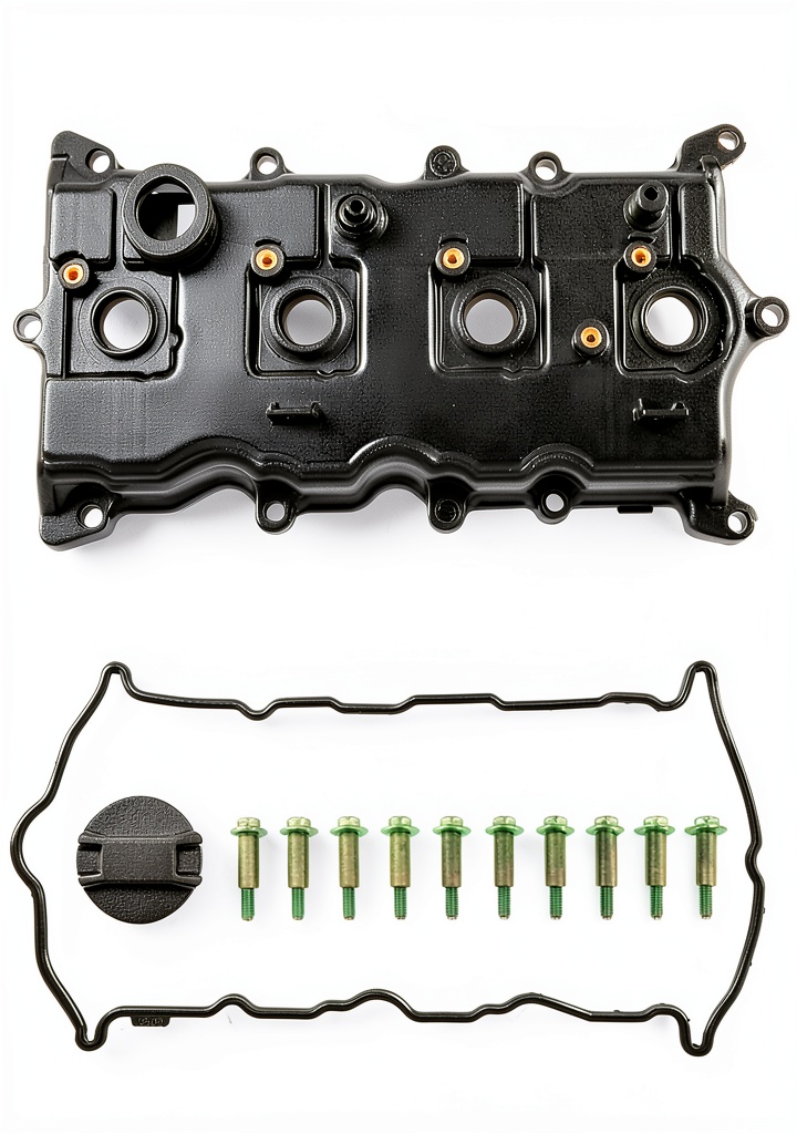 Installing Nissan Rogue Valve Cover Black Plastic MITZONE on a garage workbench
