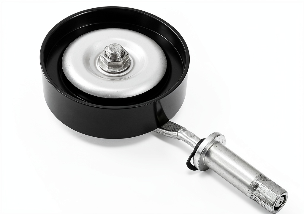 Installing X AUTOHAUX thermoplastic serpentine idler pulley on a wooden workbench
