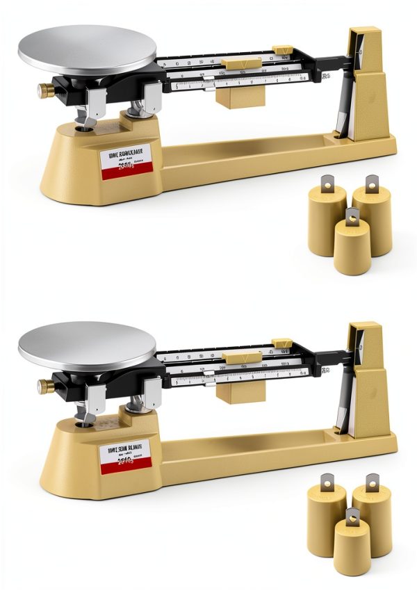 Triple Beam Mechanical Balance Scale QWORK WD15262 2 Pack Metal-0