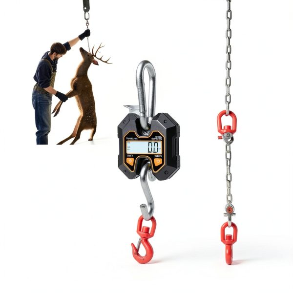 Fuzion Mini Crane Scale Hanging Scale 440lb/200kg LCD Display Hold-6