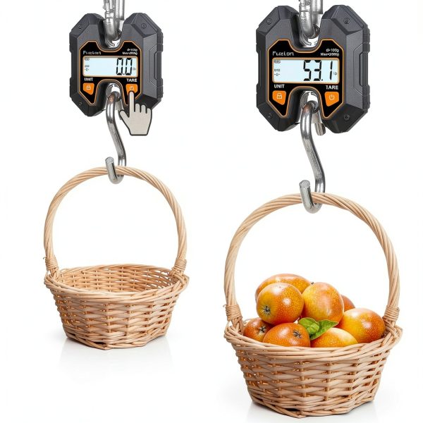 Fuzion Mini Crane Scale Hanging Scale 440lb/200kg LCD Display Hold-5
