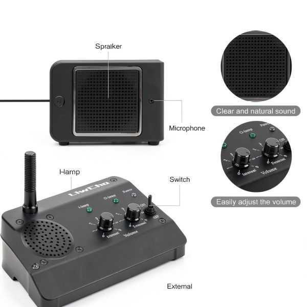 Dual-Way Window Intercom,Window Speaker System,Anti-Interference Intercommunication Microphone.for Business,Bank,Office,Hospital,Counter,Store,Station,School,Ticket Window (Black)-4