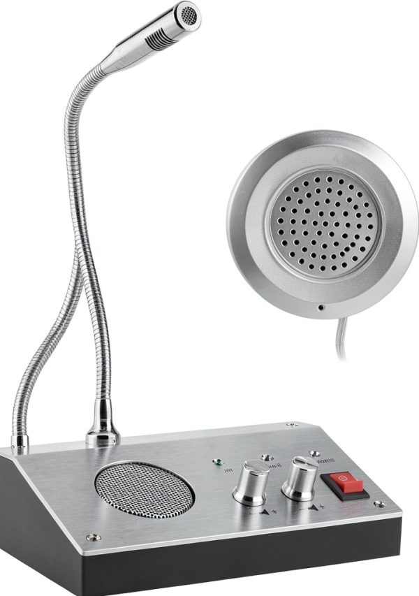 Intercom Microphone, Noise Dual Way Intercom, Bank Office Store Station Window Counter Microphone Speaker-0