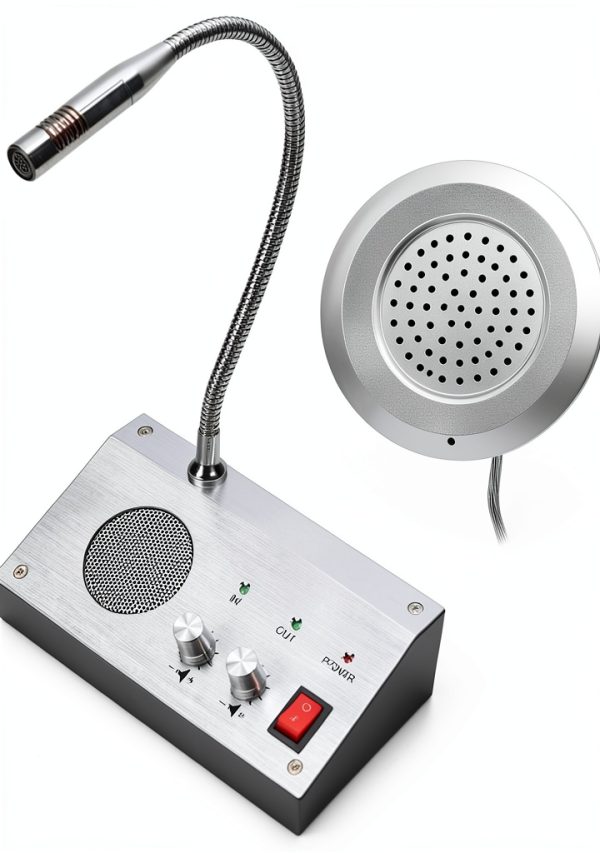 Intercom Microphone, Noise Dual Way Intercom, Bank Office Store Station Window Counter Microphone Speaker-7