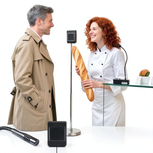 Dual-Way Window Intercom,Window Speaker System,Anti-Interference Intercommunication Microphone.for Business,Bank,Office,Hospital,Counter,Store,Station,School,Ticket Window (Black)-2