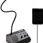 Dual-Way Window Intercom,Window Speaker System,Anti-Interference Intercommunication Microphone.for Business,Bank,Office,Hospital,Counter,Store,Station,School,Ticket Window (Black)-0