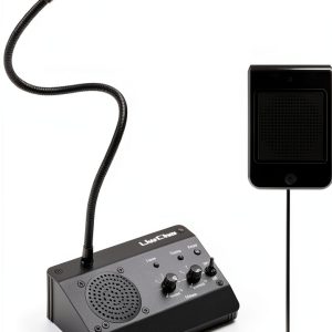Dual-Way Window Intercom,Window Speaker System,Anti-Interference Intercommunication Microphone.for Business,Bank,Office,Hospital,Counter,Store,Station,School,Ticket Window (Black)-0
