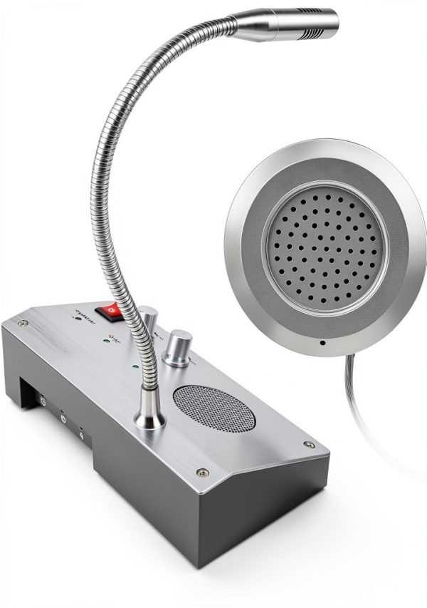 Intercom Microphone, Noise Dual Way Intercom, Bank Office Store Station Window Counter Microphone Speaker-8