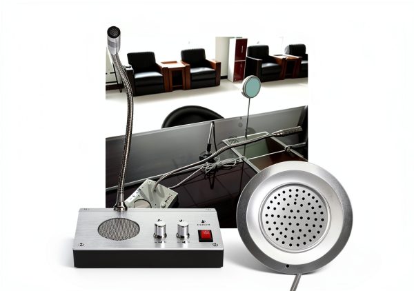 Intercom Microphone, Noise Dual Way Intercom, Bank Office Store Station Window Counter Microphone Speaker-4