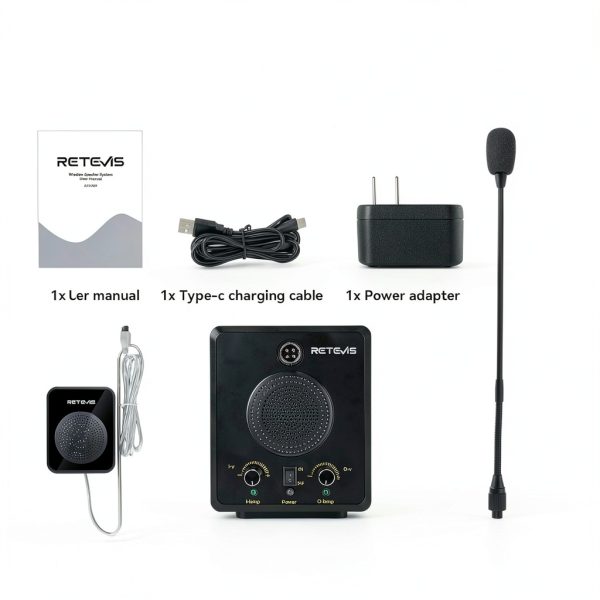 Retevis RT-9909 Window Intercom,Window Speaker Intercom System,IPX5 Waterproof,Noise Canceling,High Power Loudspeaker,Dual Way Intercom for Food Truck,Counter,Ticket Office-6